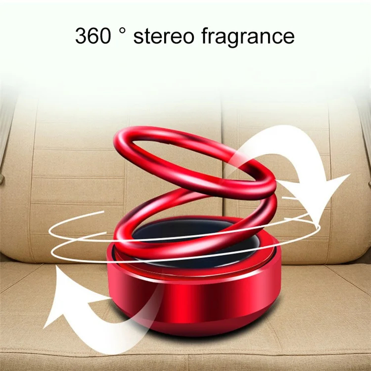 CHEGES Solar Powered Car Ornament Perfume Holder Aluminum Alloy Suspension Aromatherapy Air Freshener Stand - Rot