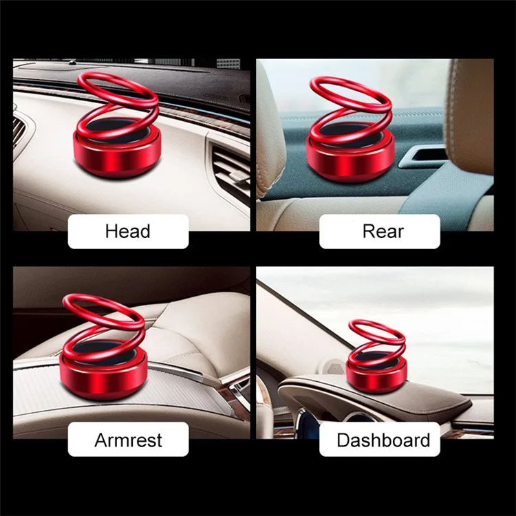 CHEGES Solar Powered Car Ornament Perfume Holder Aluminum Alloy Suspension Aromatherapy Air Freshener Stand - Rot