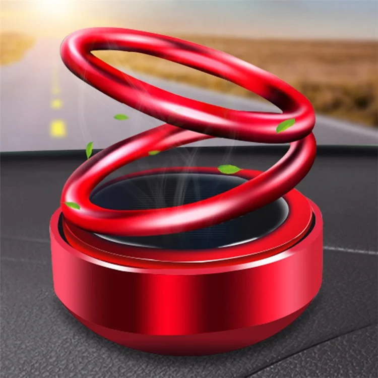 CHEGES Solar Powered Car Ornament Perfume Holder Aluminum Alloy Suspension Aromatherapy Air Freshener Stand - Silver