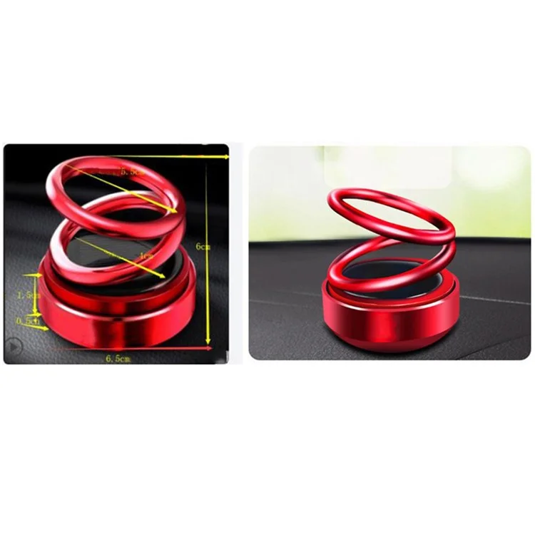 CHEGES Solar Powered Car Ornament Perfume Holder Aluminum Alloy Suspension Aromatherapy Air Freshener Stand - Silver