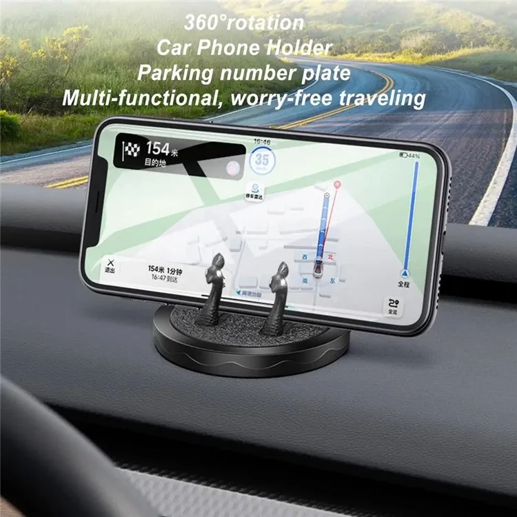 9764 360 Grad Drehung Strass Pfau Autotelefon Halter Parknummer Platte - Grün