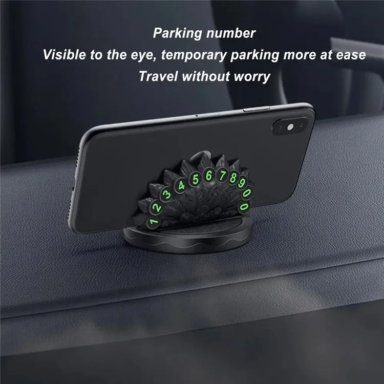 9764 360 Grad Drehung Strass Pfau Autotelefon Halter Parknummer Platte - Grün