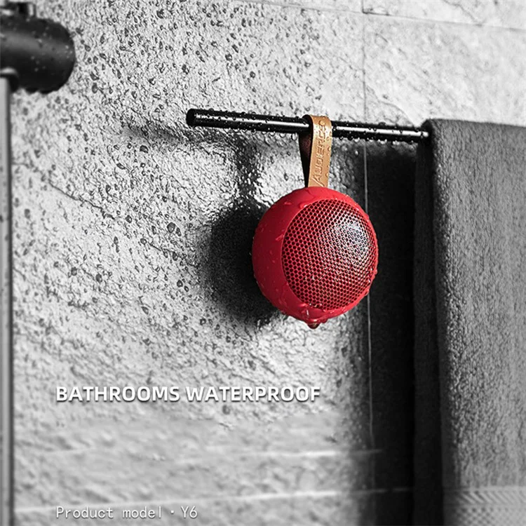 AUDIENCE Y6 Mini Speaker Wireless Bluetooth Waterproof Music Player Subwoofer - Red