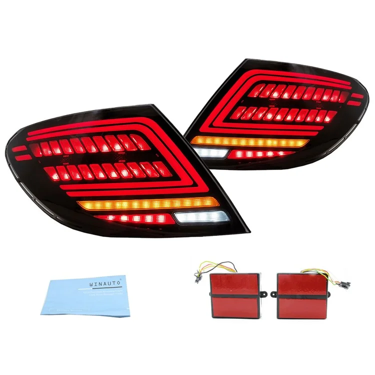 WINAUTO MCT188AS 2PCS LED Feux arrière Feu de voiture pour W204 Grade C C180 C200 C260 C300 2007-2014 - Rouge