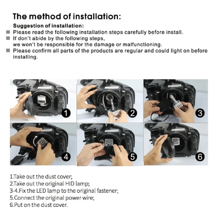 D5S 1 Paar LED-Autoleuchtmittel 35W 4500LM 6000K Super Bright Car Interior Lights Direkte Einfügung