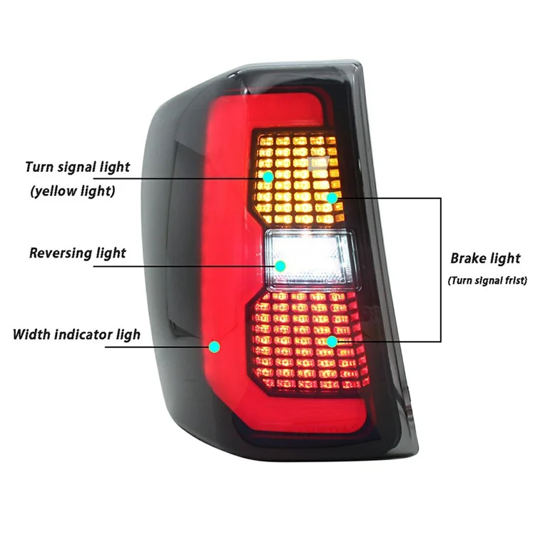 WINAUTO 1 Paire de Feux Arrière LED pour Jeep Grand Cherokee 1999-2004 - Noir