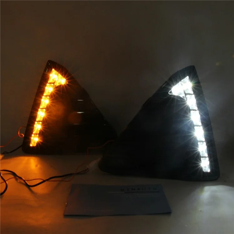 WINAUTO 1 Pair For Ford All-New Focus 2012-2014 LED Lamp Daytime Running Light with Yellow Light