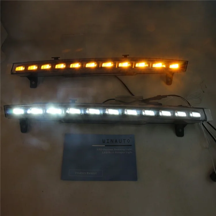 WINAUTO 1 Paar wasserdichte LED-DRL-Leuchten für Q7 2010-2015 Fließende Blinkerleuchte