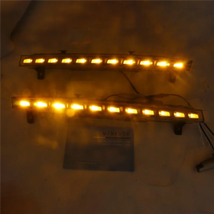 WINAUTO 1 Paar wasserdichte LED-DRL-Leuchten für Q7 2010-2015 Fließende Blinkerleuchte