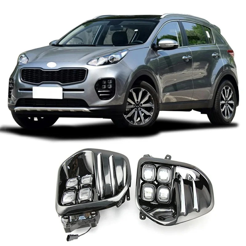 WINAUTO dla Kia KX5 / ACE 2015-2017 1 Para lamp do jazdy dziennej Wodoodporne światła LED DRL
