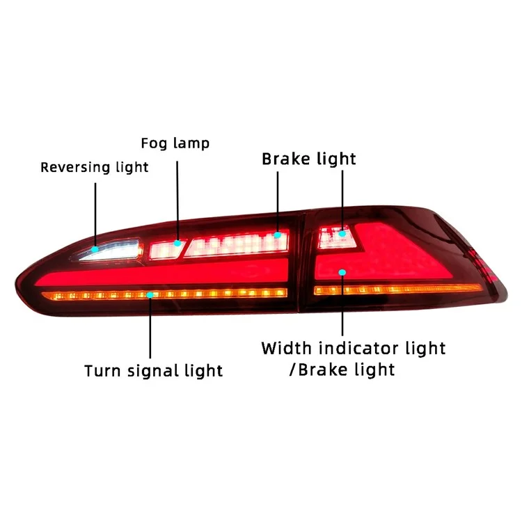 WINAUTO 2Pcs LED Feu Arrière Voiture Feu Arrière pour Toyota Frontlander / Corolla Cross 2022 Feu Clignotant - Rouge
