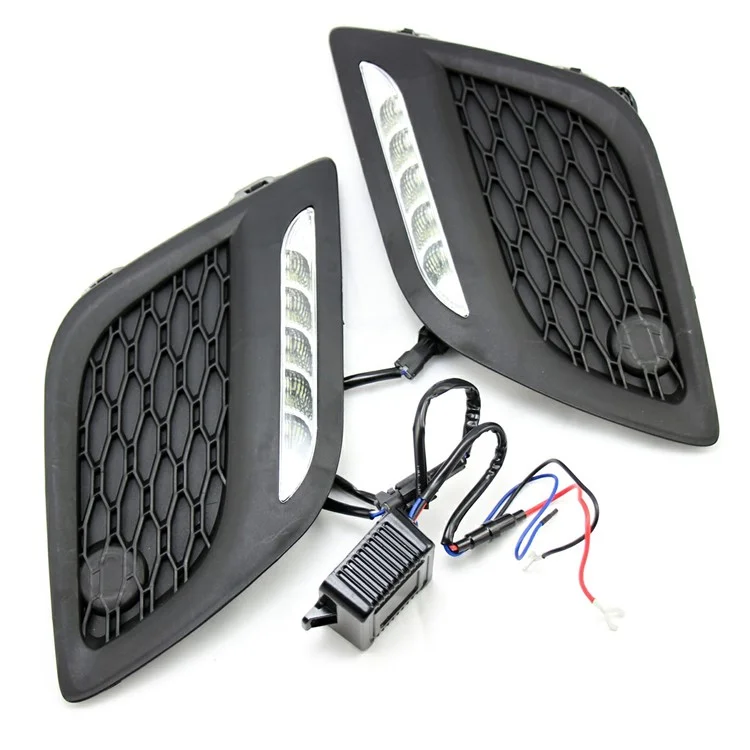 WINAUTO For XC60 2009-2013 1 Pair Daytime Running Lamp Super Bright LED Car DRL Light