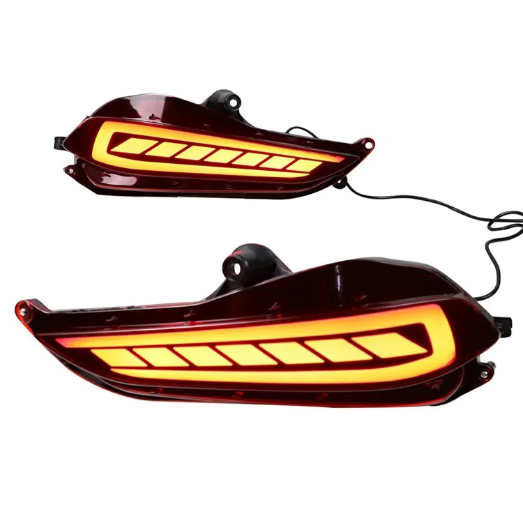 WINAUTO 2Pcs Feu Arrière pour Toyota Yaris 2017-2018 Feux Arrière LED Lumière de Freinage et Clignotant