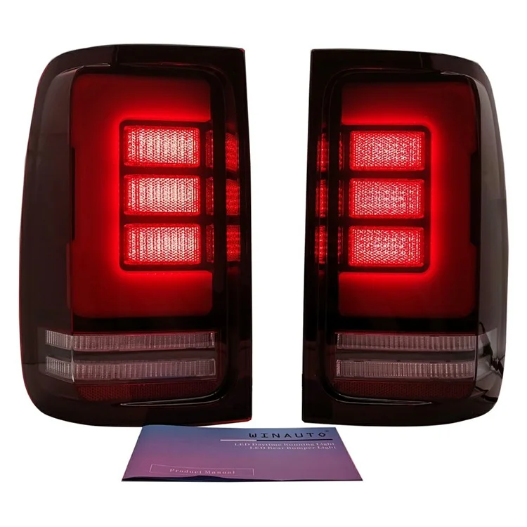 WINAUTO 2 pièces pour Amarok 2008-2019 Feux arrière LED Voiture - Frein Signal de Changement de Direction Lumière - Rouge