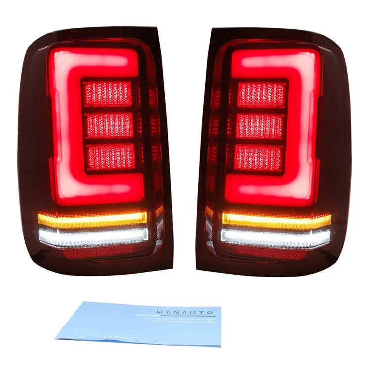 WINAUTO 2 pièces pour Amarok 2008-2019 Feux arrière LED Voiture - Frein Signal de Changement de Direction Lumière - Rouge