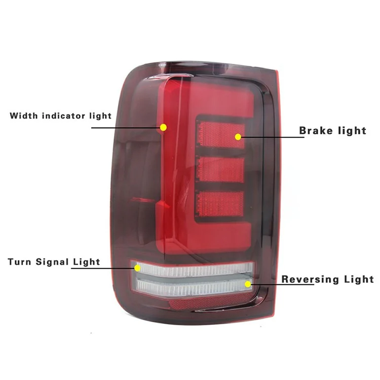WINAUTO 2 pièces pour Amarok 2008-2019 Feux arrière LED Voiture - Frein Signal de Changement de Direction Lumière - Rouge