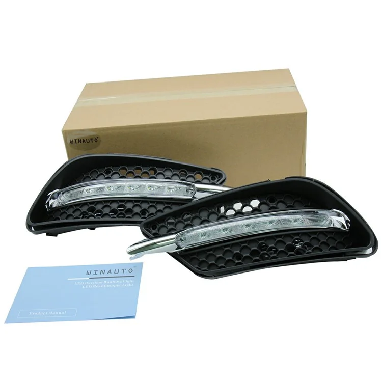 WINAUTO Für C-Klasse W204 AMG 2008-2010 1 Paar Auto Super Bright DRL-Licht LED Tagfahrlicht