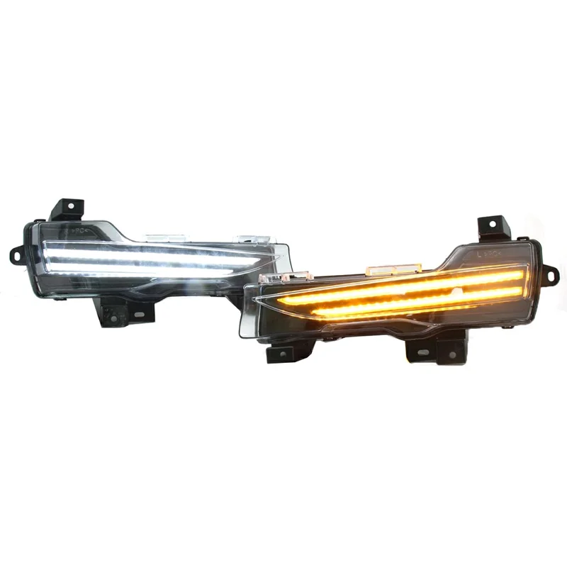 WINAUTO 1 Pair for Tesla Model 3 / Y Dual Color LED Daytime Running Lights Turn Signal Lamps