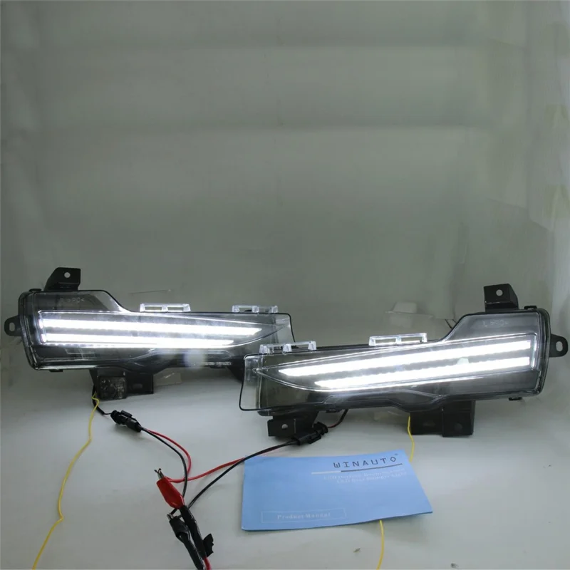 WINAUTO 1 Pair for Tesla Model 3 / Y Dual Color LED Daytime Running Lights Turn Signal Lamps