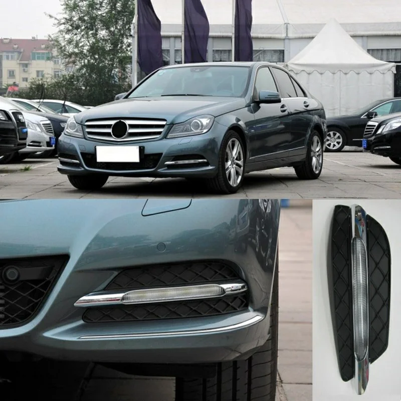 WINAUTO 1 Pair LED Daytime Running Lights for C-Class W204 2011-2012