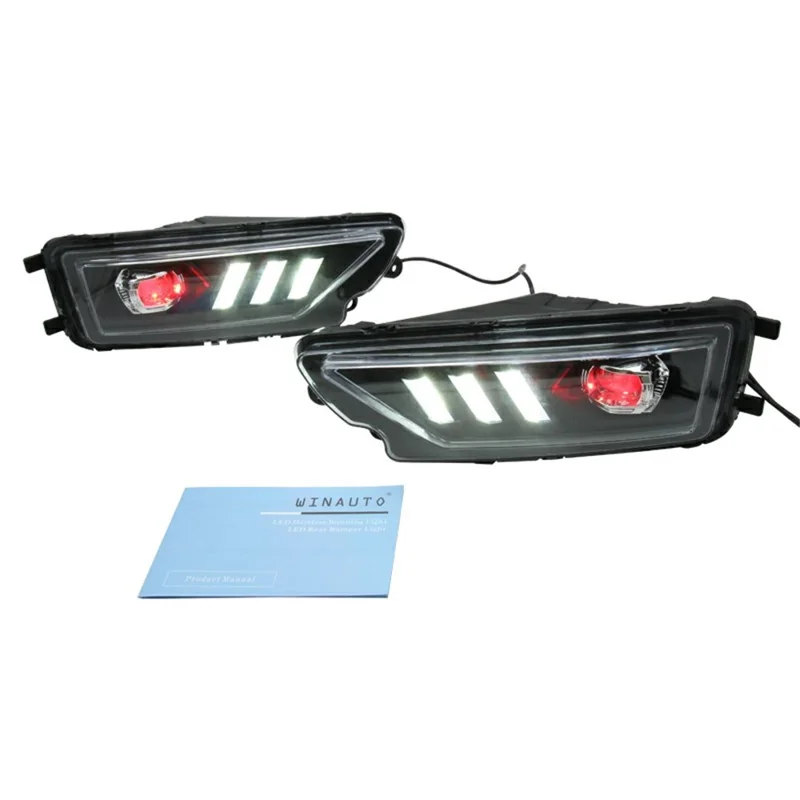 WINAUTO 1 Par para Amarok 2016-2020 Luzes de Circulação Diurna LED de 3 Cores e Sinal de Mudança de Direção