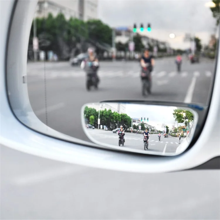 DM-070 2Pièces Miroir Aveugle de Voiture Sans Cadre Allongé Rotative à 360 Degrés Angle Large Auxiliaire Rétroviseur Auto