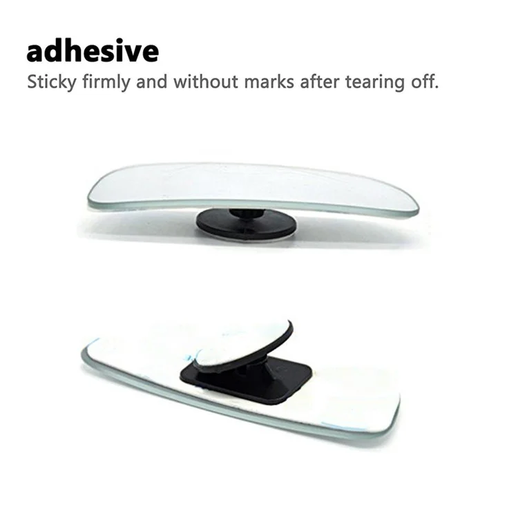 DM-070 2Pièces Miroir Aveugle de Voiture Sans Cadre Allongé Rotative à 360 Degrés Angle Large Auxiliaire Rétroviseur Auto