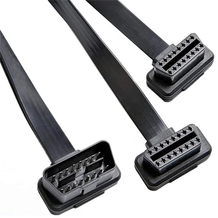 JUNSUNMAY 30cm OBD II 16 Pin Adaptador de Cabo de Extensão Conector Macho para Dupla Fêmea