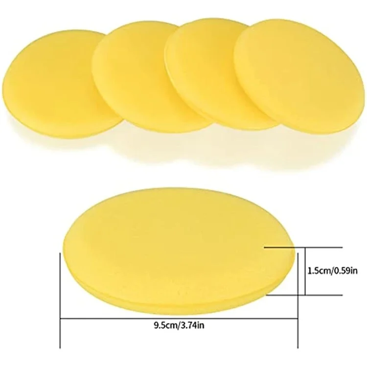 5067 12PCS Round Shape Car Cleaning Wash Sponge PU Foam Washing Pad Scratch-Free Cleaner