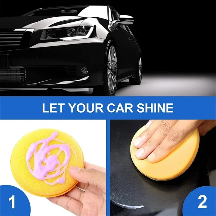 5067 12PCS Round Shape Car Cleaning Wash Sponge PU Foam Washing Pad Scratch-Free Cleaner