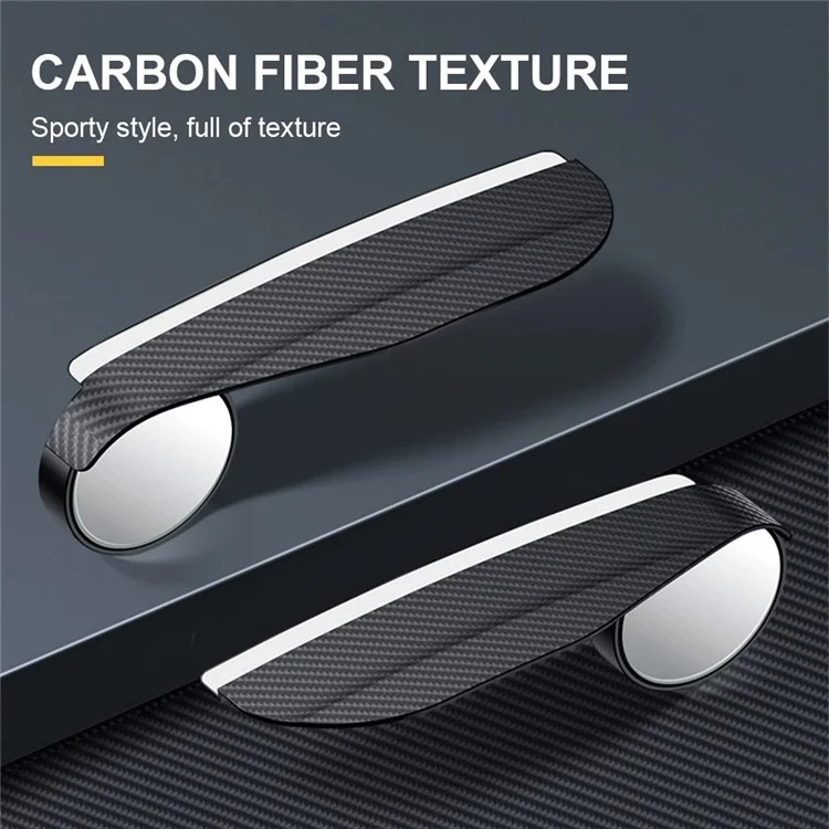 9762 2 pièces Pare-pluie de rétroviseur latéral en fibre de carbone Miroir aveugle de rétroviseur