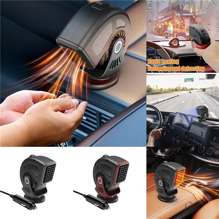 Riscaldatore per auto 24V Sbrinatore antinebbia interno del veicolo Ventola di riscaldamento - Nero