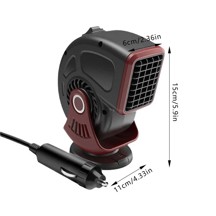 Riscaldatore per auto 24V Sbrinatore antinebbia interno del veicolo Ventola di riscaldamento - Nero