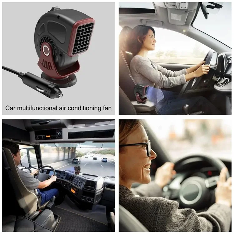 Riscaldatore per auto 24V Sbrinatore antinebbia interno del veicolo Ventola di riscaldamento - Nero