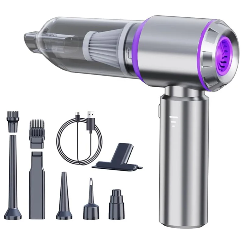 ST-6653 Rechargeable Brushless Motor Car Vacuum Cleaner High Power Handheld Car Home Cleaning Tool - Purple
