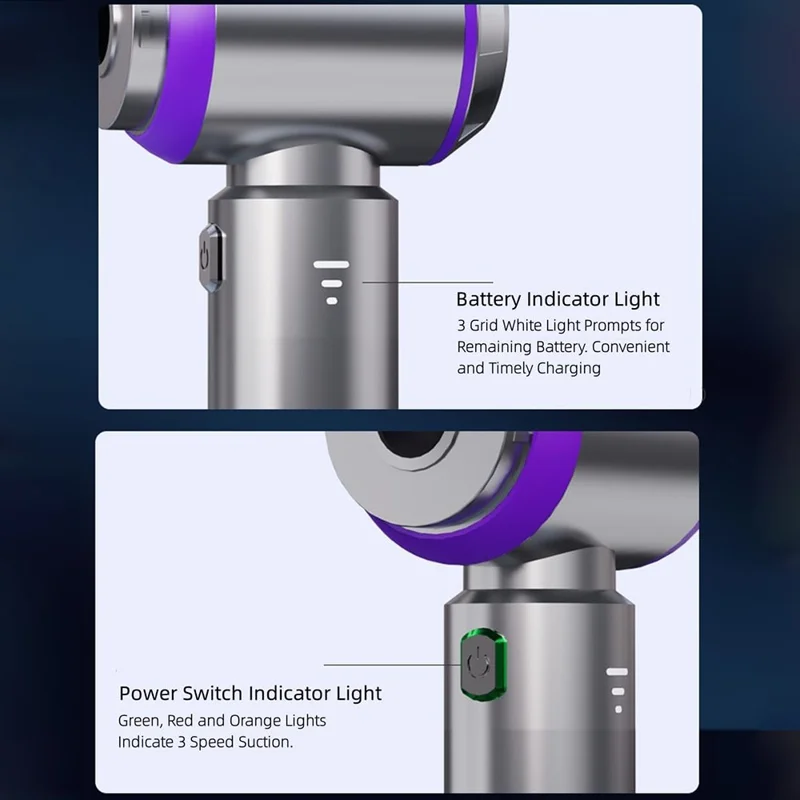ST-6653 Rechargeable Brushless Motor Car Vacuum Cleaner High Power Handheld Car Home Cleaning Tool - Purple