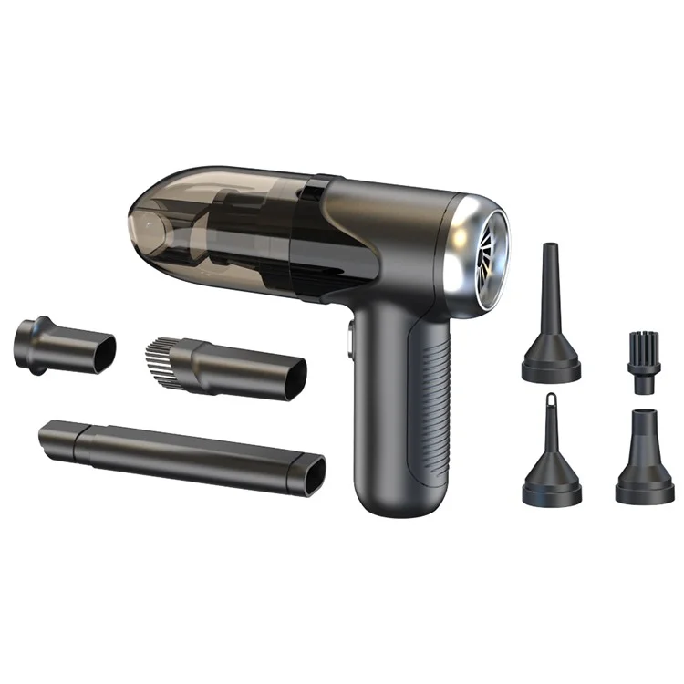 V17 5KPA High Power Car Vacuum Cleaner Brushed Motor Wireless Handheld Suction Blower - Black
