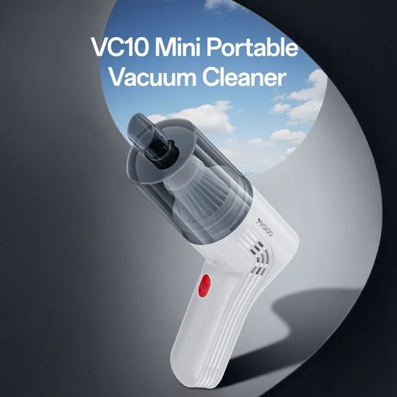 YESIDO VC10 Aspirador de Mano con Potencia de Succión de 5000PA y 45500RPM para Limpieza del Hogar y el Coche