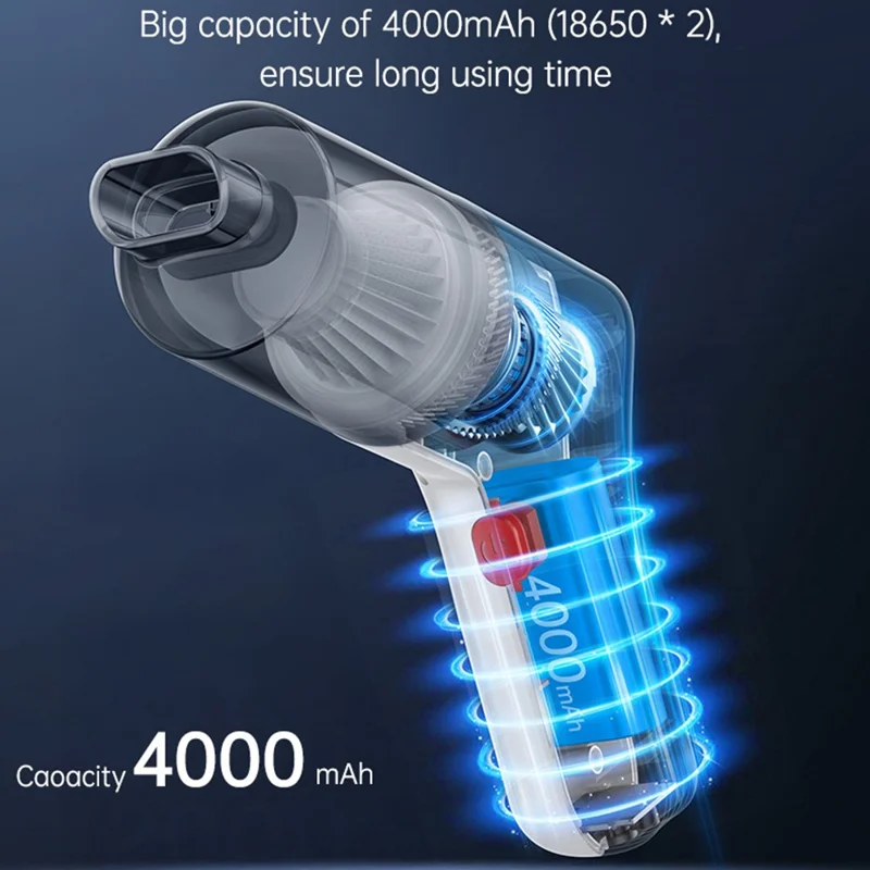 YESIDO VC10 Aspirador de Mano con Potencia de Succión de 5000PA y 45500RPM para Limpieza del Hogar y el Coche