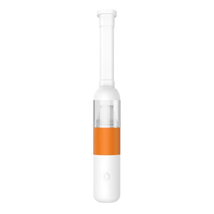 V01 Portable Handheld Car Vacuum Cleaner Wireless Auto Vacuum Cleaner for Desktop Keyboard Laptops - White / Orange