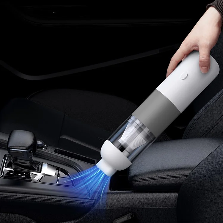 V01 Portable Handheld Car Vacuum Cleaner Wireless Auto Vacuum Cleaner for Desktop Keyboard Laptops - White / Orange