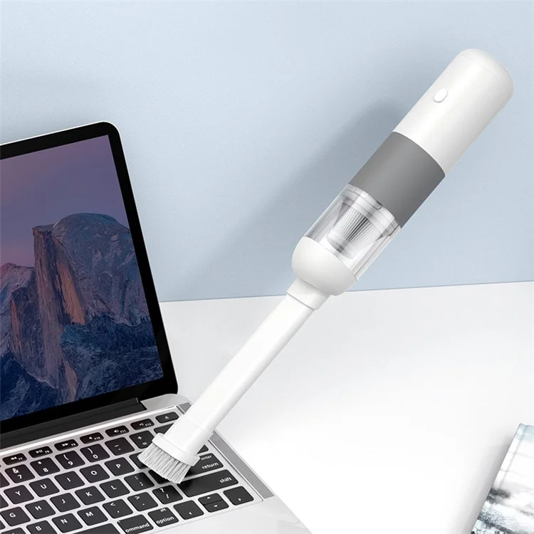 V01 Portable Handheld Car Vacuum Cleaner Wireless Auto Vacuum Cleaner for Desktop Keyboard Laptops - White / Orange