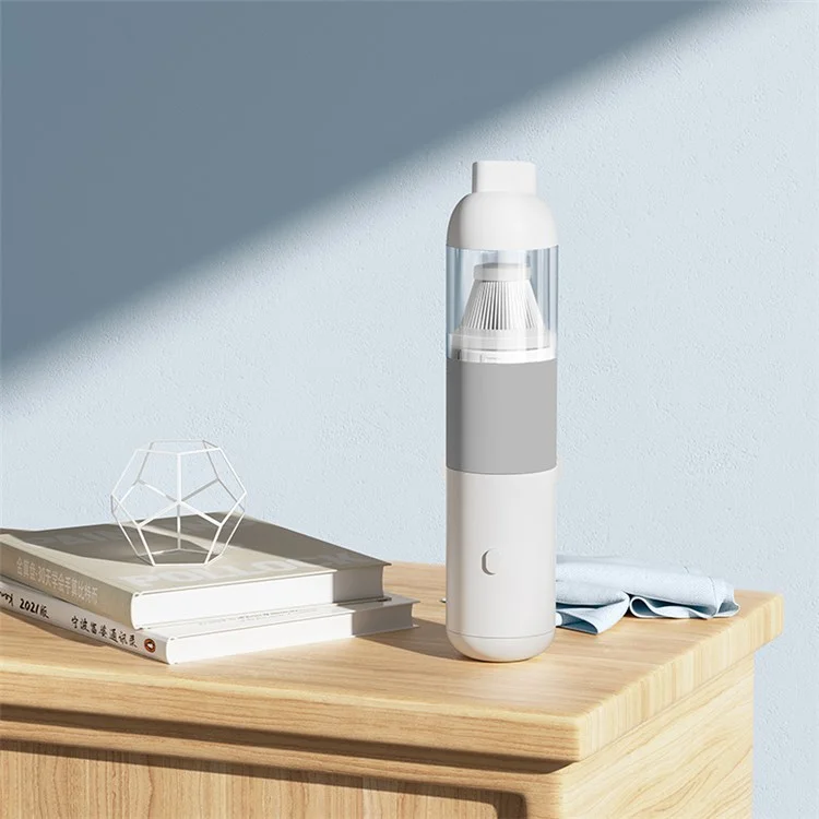 V01 Portable Handheld Car Vacuum Cleaner Wireless Auto Vacuum Cleaner for Desktop Keyboard Laptops - White / Orange