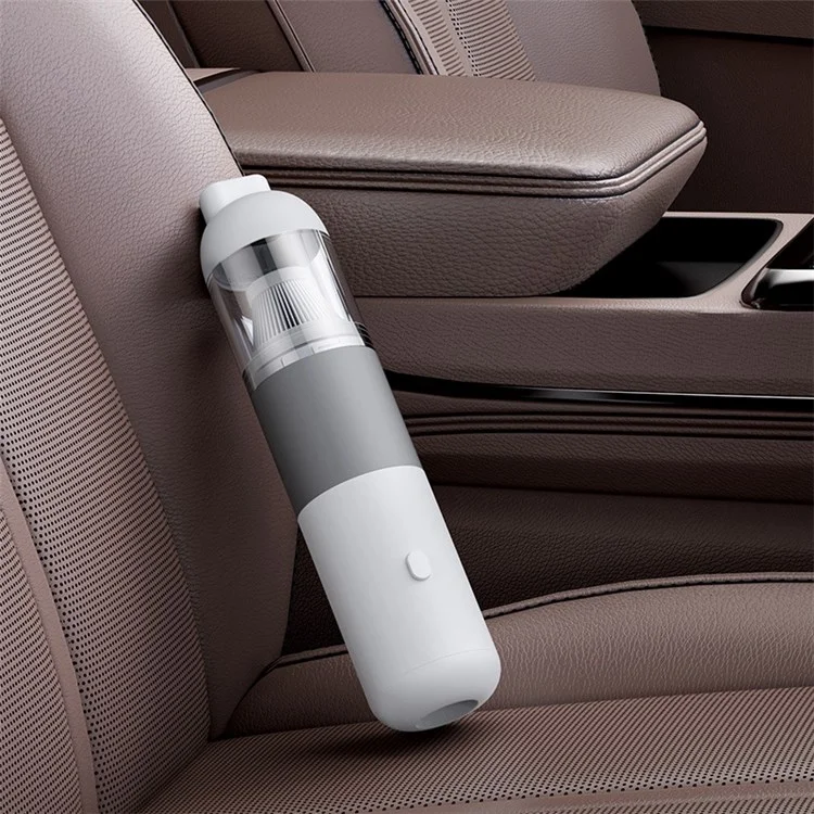 V01 Portable Handheld Car Vacuum Cleaner Wireless Auto Vacuum Cleaner for Desktop Keyboard Laptops - White / Orange