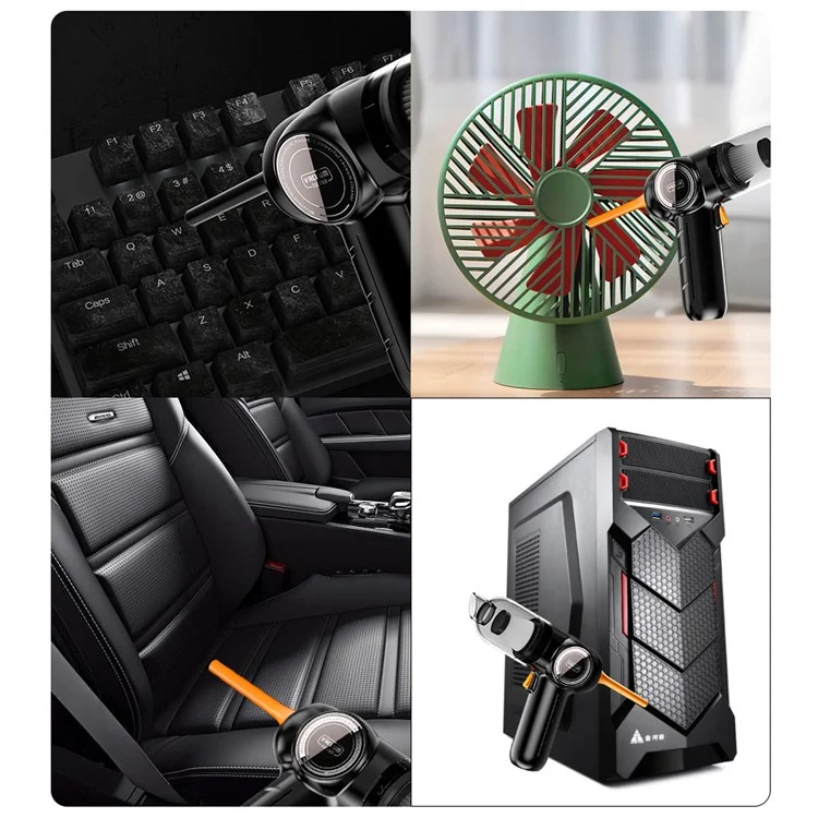 Q18 kabellose Staubsauger Blow Saugen Dual Use APS+PC Auto Zuhause Handheldstaubsauger - Schwarz