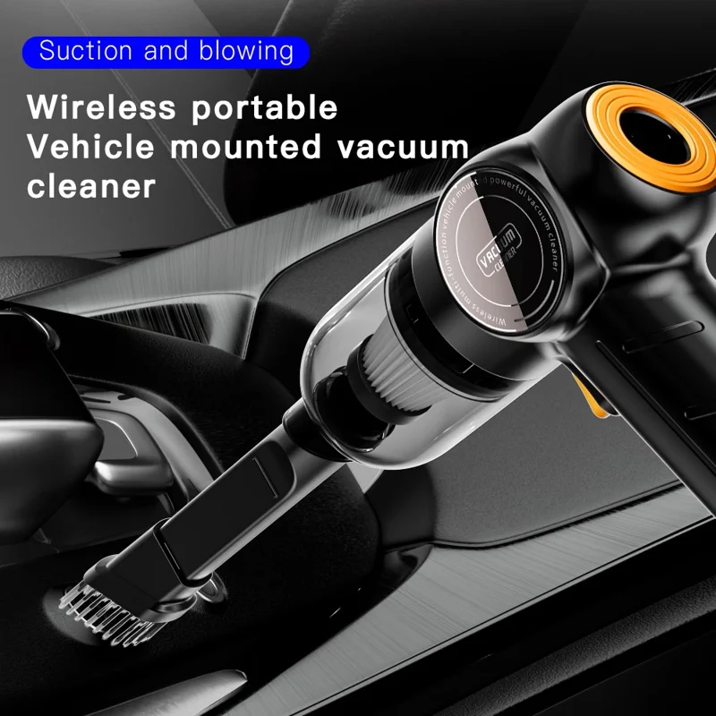 Q18 Cordless Vacuum Cleaner Blow Suction Dual Use APS+PC Car Home Handheld Vacuum Cleaner - White