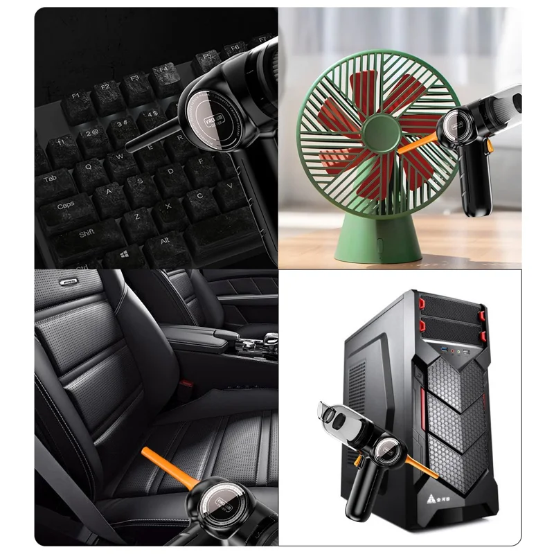 Q18 Cordless Vacuum Cleaner Blow Suction Dual Use APS+PC Car Home Handheld Vacuum Cleaner - White