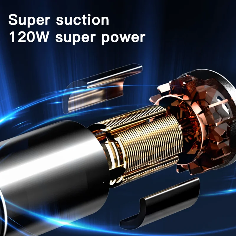 Q18 Cordless Vacuum Cleaner Blow Suction Dual Use APS+PC Car Home Handheld Vacuum Cleaner - White