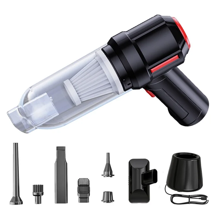 SUITU ST-6629 Cordless Handheld Vacuum Car Vacuum Cleaner Mini Rechargeable Dustbuster with Base - Black