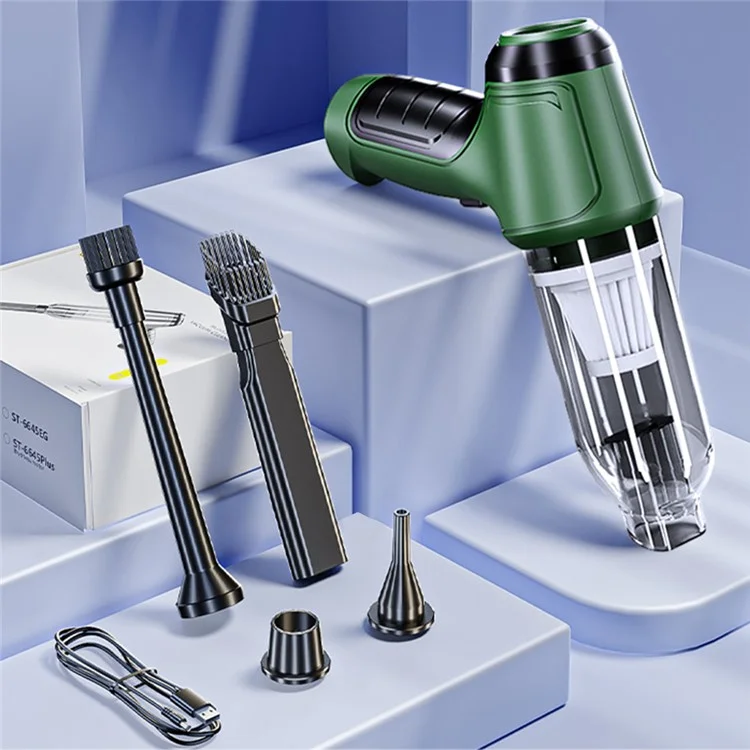SUITU ST-6645 Hochleistungs-Autoinnenraum-Handsauger, kabellos, aufladbar, ABS-Staubsauger - Grün